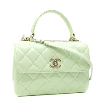 CHANEL Handbag Matelasse Flap Bag Women's Light Green Lambskin A92236 Chain Shoulder