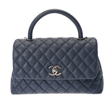 CHANEL Matelasse 29 Navy Tone A92991 Women's Caviar Skin Handbag