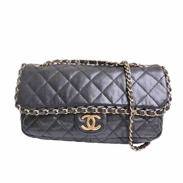 Chanel lambskin luxury chain shoulder bag black