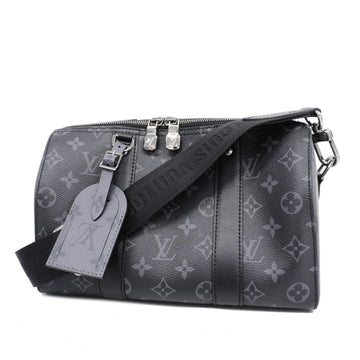 LOUIS VUITTON Shoulder Bag Monogram Eclipse City Keepall M45936 Black Men's