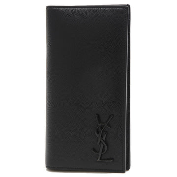 SAINT LAURENT Monogram Continental Wallet Long Bi-Fold Leather Black 529981