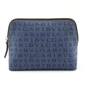 BVLGARI Mania Multi Pouch Half Moon Leather Blue Black 21213