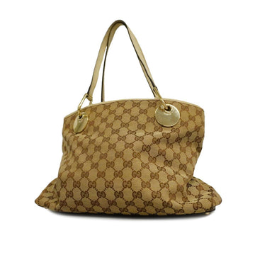 GUCCI tote bag GG canvas 120837 ivory beige champagne gold hardware ladies