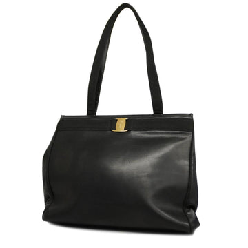 SALVATORE FERRAGAMO Tote Bag Vara Leather Black Gold Hardware Women's