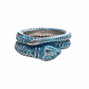 GUCCI SV925 Snake Ring #18 Blue No. 18 Men's