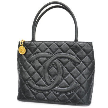 CHANELAuth  Reprint Tote Women's Caviar Leather Tote Bag Black