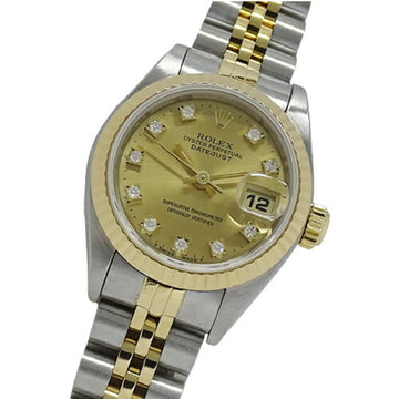 Rolex Datejust 69173G W No. Watch Ladies 10P Diamond Automatic Winding AT Stainless Steel SS Gold YG Combination Polished