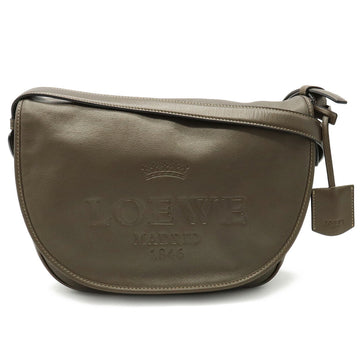 LOEWE Heritage Shoulder Bag Leather Bronze Khaki