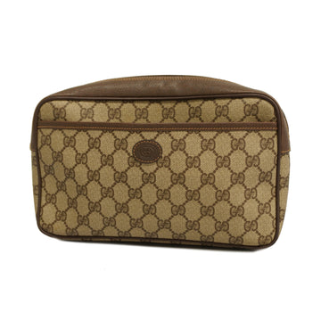 GUCCIAuth  0141666063 Women's GG Supreme Clutch Bag Beige,Brown