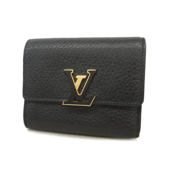 Louis Vuitton Trifold Wallet Taurillon Portefeuille Capucines XS M68587 Noir