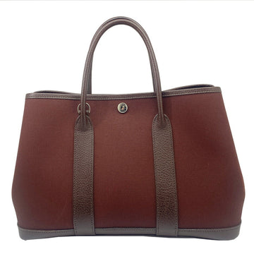 HERMES Garden TPM Canvas Leather Havana Brown I Engraved Handbag Bag with Shoulder Ladies Men's Unisex