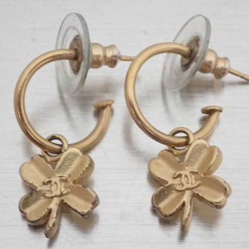 CHANEL Earrings Clover Coco Mark Gold Metal Material Women's