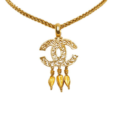 CHANEL coco mark darts necklace gold plated ladies