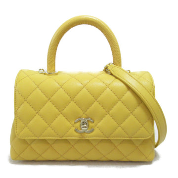 CHANEL Coco Handle XS 2wayShoulder Bag Yellow Caviar Skin [Grained Calf] A92990