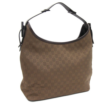 Gucci One Shoulder Bag GG Canvas 106242 Brown Dark Leather Women's GUCCI