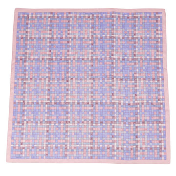 HERMES Scarf Muffler Carre 90 BOLDUC AU CARRE Bolduc Check Silk 100% Ladies Pink/Blue