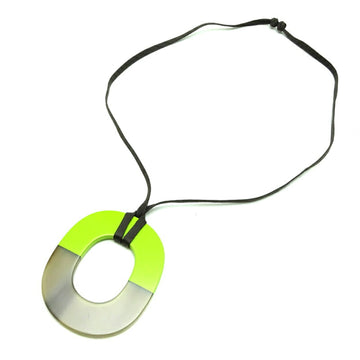 HERMES Ism GM Women's and Men's Necklace Buffalo Horn Green