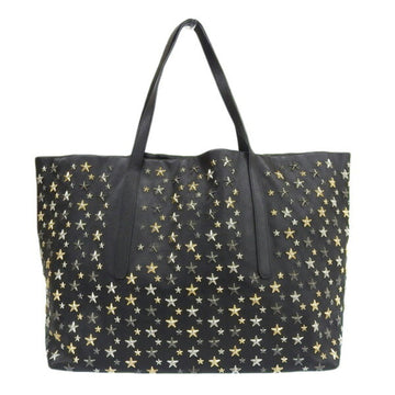 JIMMY CHOO Leather Star Studded Tote Bag Black Ladies