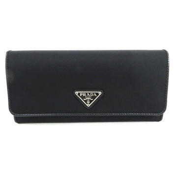 PRADA bifold long wallet nylon black unisex 1MH132