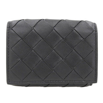 BOTTEGA VENETA Intrecciato Leather Trifold Wallet - Black