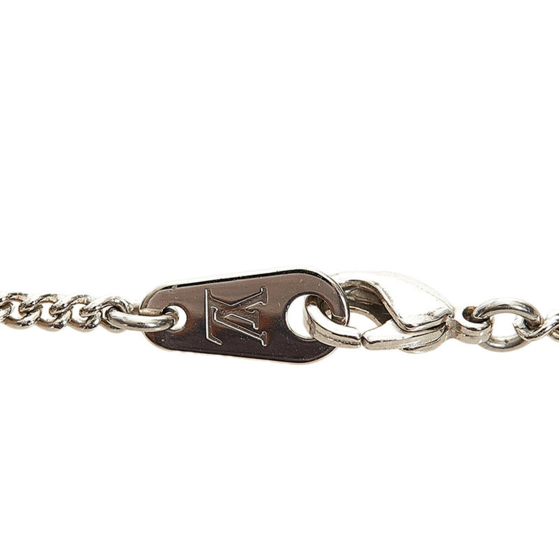 Louis Vuitton Silver Monogram Eclipse Corey Charms Necklace Silvery Cloth  Metal ref.519209 - Joli Closet