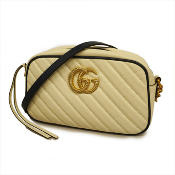 GUCCIAuth  GG Marmont Shoulder Bag 447632 Women's Leather Ivory,Navy