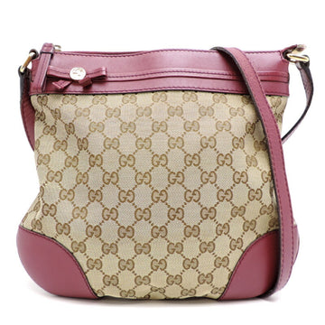 GUCCI GG Canvas Women's Shoulder Bag 257065 Beige Bordeaux