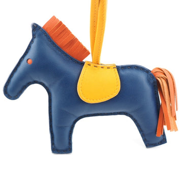 HERMES/ Rodeo Charm GM Agno Milo Blue de Malte x Jaune Doll Cornalin Navy Ladies