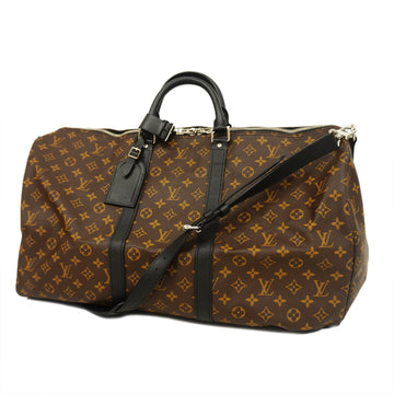 LOUIS VUITTONAuth  Monogram Macassar Keepall Bandouliere 55 M56714 Boston Bag