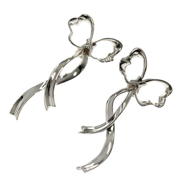 TIFFANY Ribbon Motif Earrings Silver Ladies &Co.
