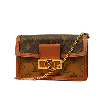 LOUIS VUITTON Shoulder Bag Monogram Reverse Portefeuille Dauphine M68746 Brown Ladies