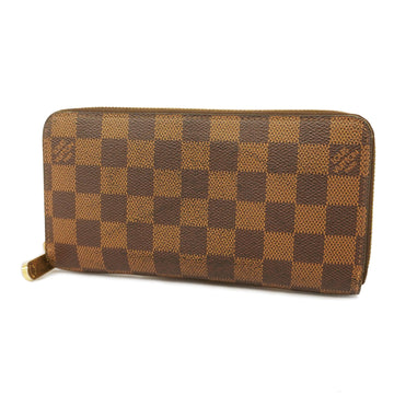 LOUIS VUITTONAuth  Damier Zippy Wallet N60015 Men,Women,Unisex Long Wallet