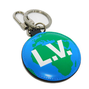 LOUIS VUITTON Keychain Porte Cle Padid LV Logo African Continent Earth Blue Green Monogram M68307 Men Women
