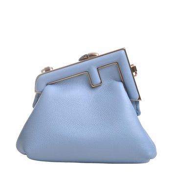 FENDI Leather Nano First Charm Chain Shoulder Bag 7AS051 Blue Ladies