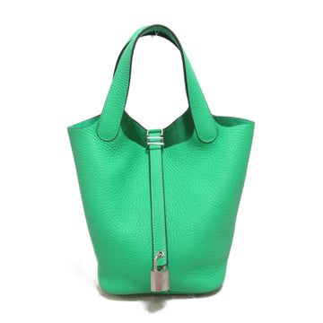 HERMES Picotin Lock PM Tote Bag Green VertComic Taurillon Clemence leather