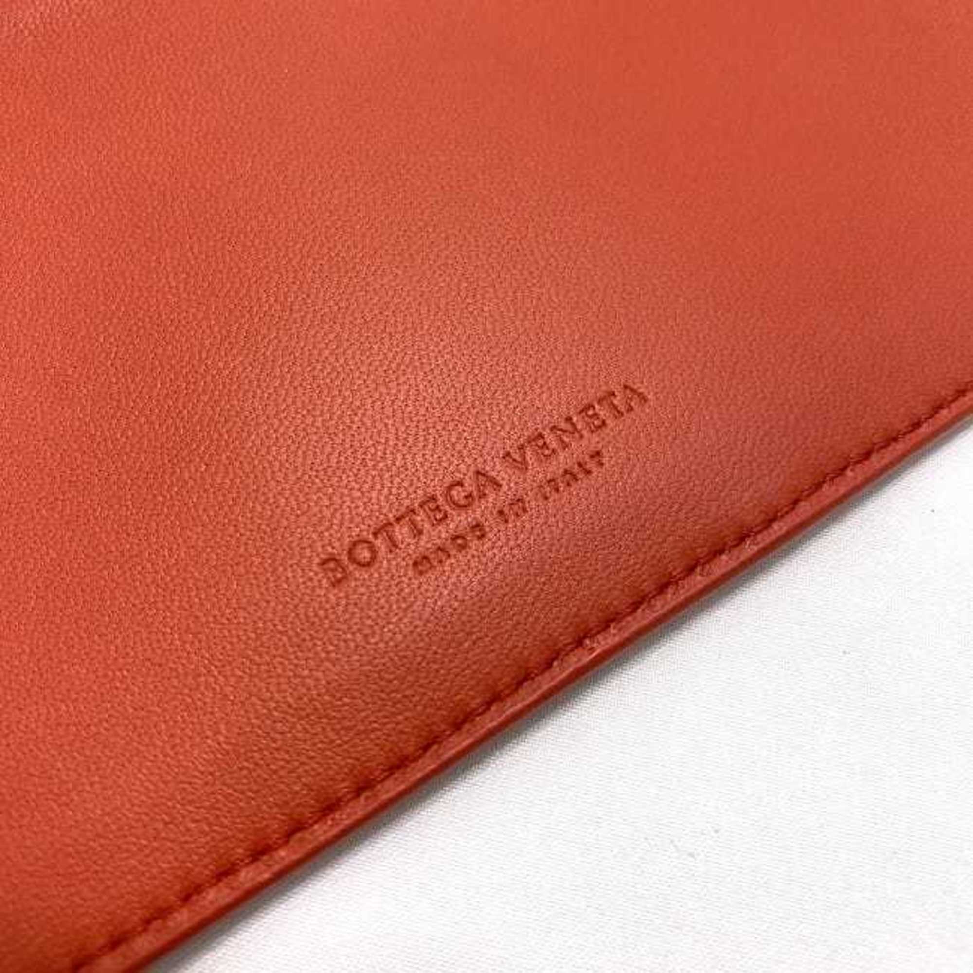 BOTTEGA VENETA coin case orange gold 567190 leather GP purse card wall