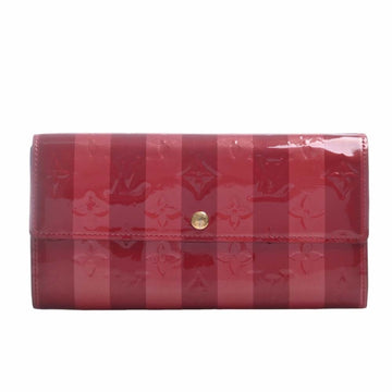 LOUIS VUITTON Vernis Portefeuille Sarah Rayeur Bifold Long Wallet M91716 Red Ladies