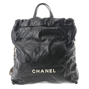 CHANEL 22 Large Backpack Black AS3313 Women's Calf Backpack/Daypack
