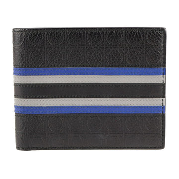 SALVATORE FERRAGAMO Gancini Bifold Wallet JL66 0696 Leather Black Blue