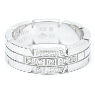 CARTIER Tank Francaise White Gold [18K] Fashion Diamond Band Ring Silver