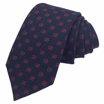 GUCCI GG tie jacquard silk navy x red men's