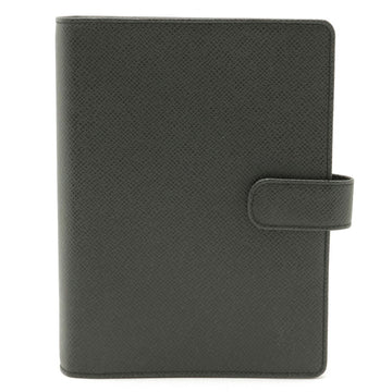 LOUIS VUITTON Taiga Agenda MM Notebook Cover 6 Hole Leather Ardoise Black R20222