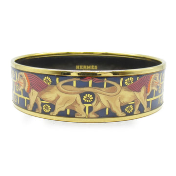 HERMES Bangle Navy Gold Gold Plated