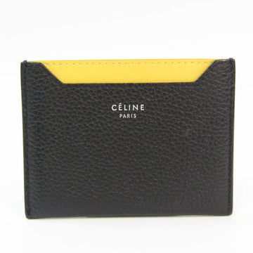 Celine Leather Card Case Black,Yellow