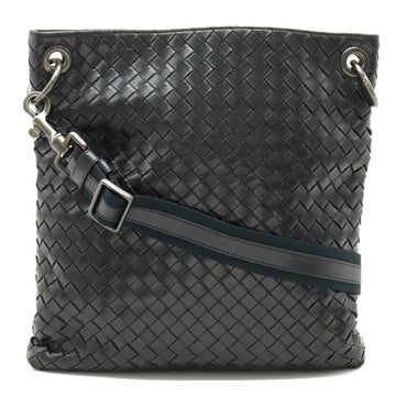 BOTTEGA VENETA intrecciato shoulder bag leather black 172736