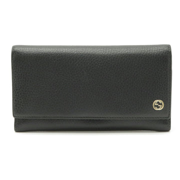 Gucci interlocking G bi-fold long wallet leather black 449279