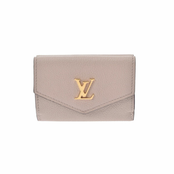 LOUIS VUITTON Portefeuil Lock Mini Calf Leather M69340 Beige Women's Wallet