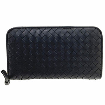 Bottega Veneta Long Wallet Intrecciato Nappa Zip Around Lambskin Black 114076 BOTTEGA VENETA Mesh Leather Round