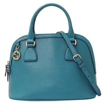 GUCCI bag ladies brand handbag shoulder 2way interlocking G leather turquoise blue 449662 green