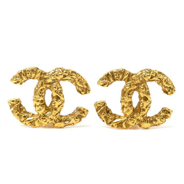 CHANEL GP Coco Mark Earrings 12.2g Spring Lava Ladies